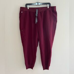 FIGS Zamora 2.0 Jogger Scrub Pants in Burgundy, 3XL/P